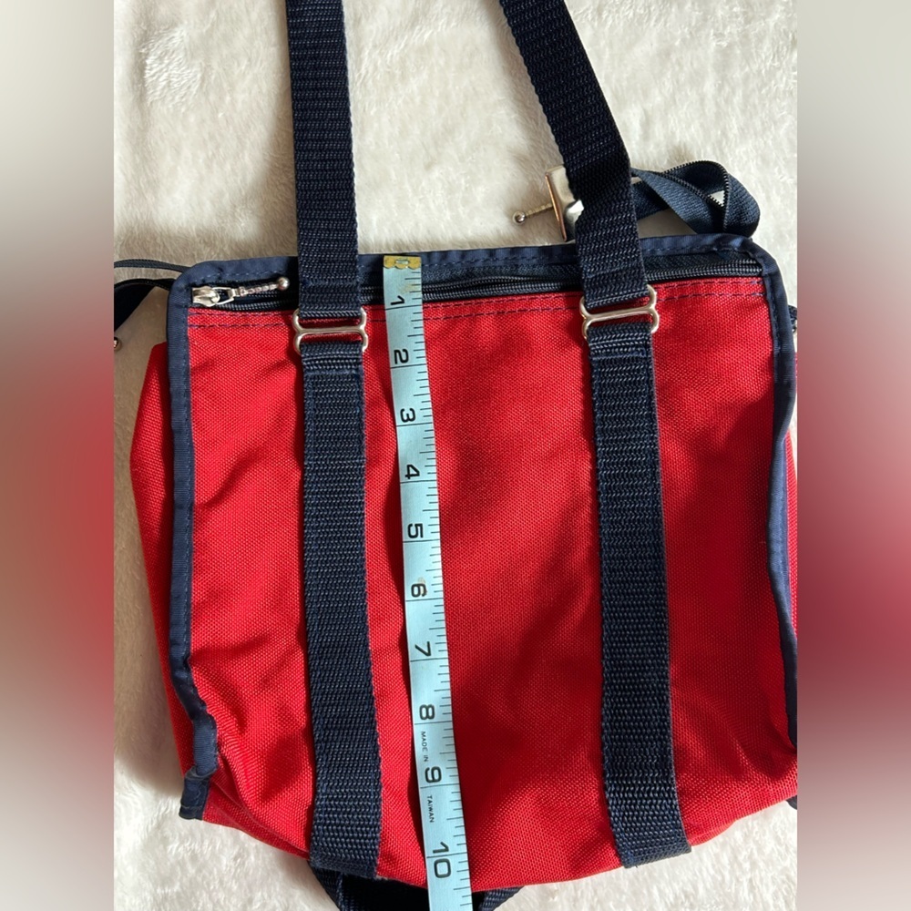 TLC KANVAS  Red and Navy Satchel Dual Zip Customized Pockets - Picture 7 of 10